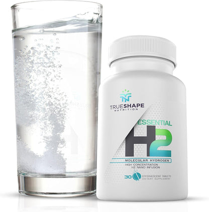Essential H2 Fizzy Molecular Hydrogen Tablets for Water (Unflavoured, 30 Servings)