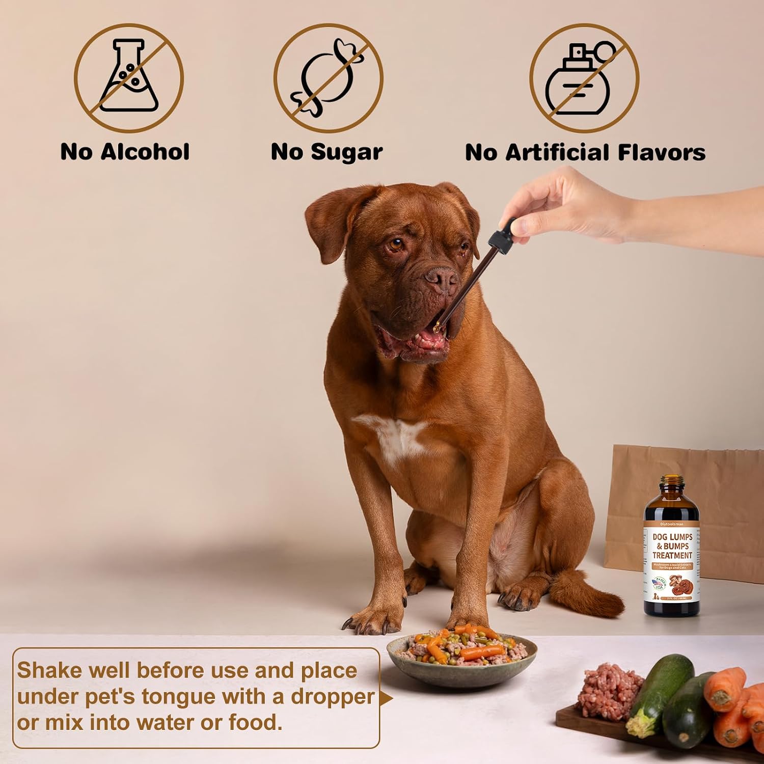 Dog Lumps and Bumps Treatment – Mushroom Supplement for Dogs – with Reishi & Turkey Tail Mushrooms, 3.52 fl oz Liquid - görsel 6