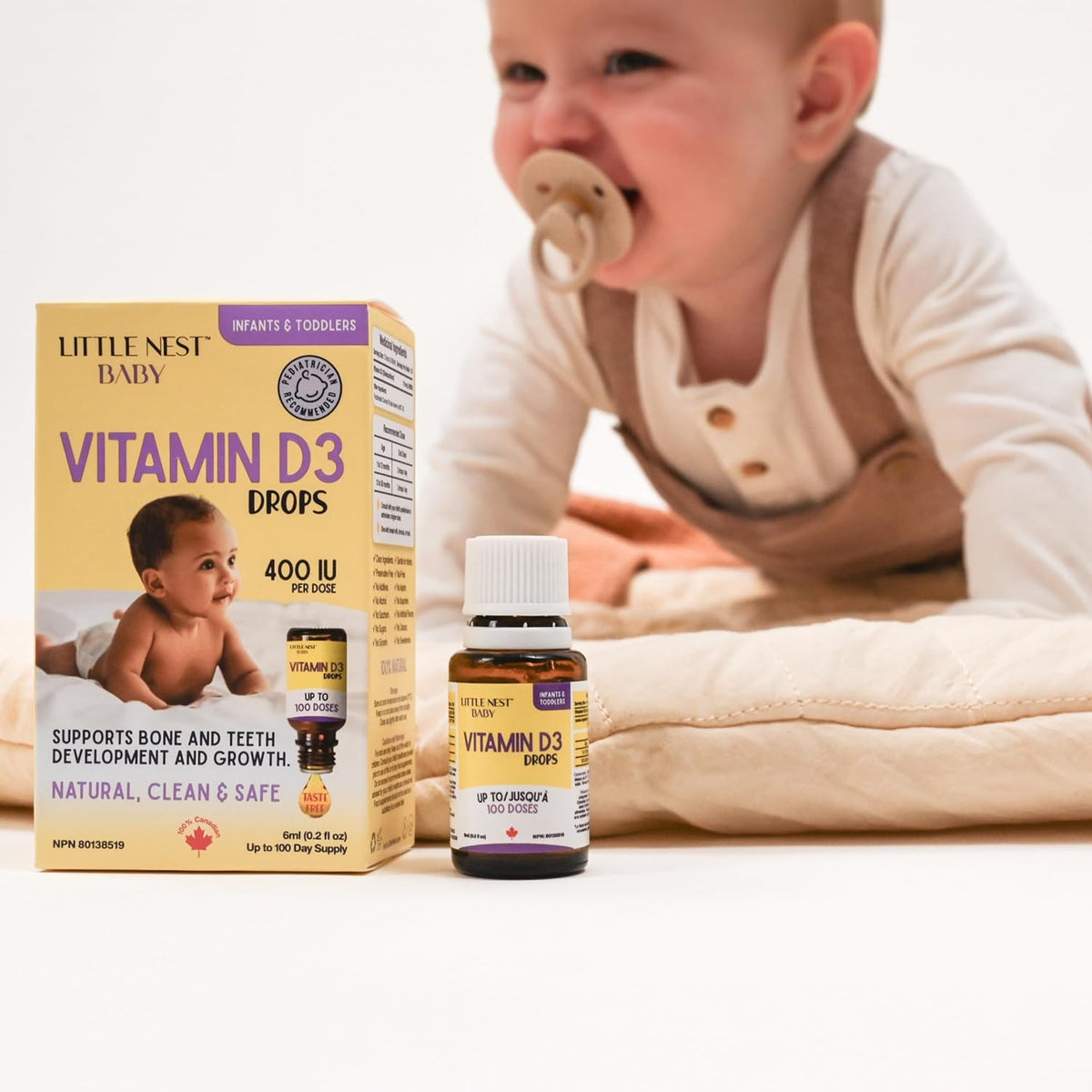 Little Nest Baby Vitamin D3 Drops – 400 IU per Dose, Natural for Infants & Toddlers, 100-Day Supply - görsel 10