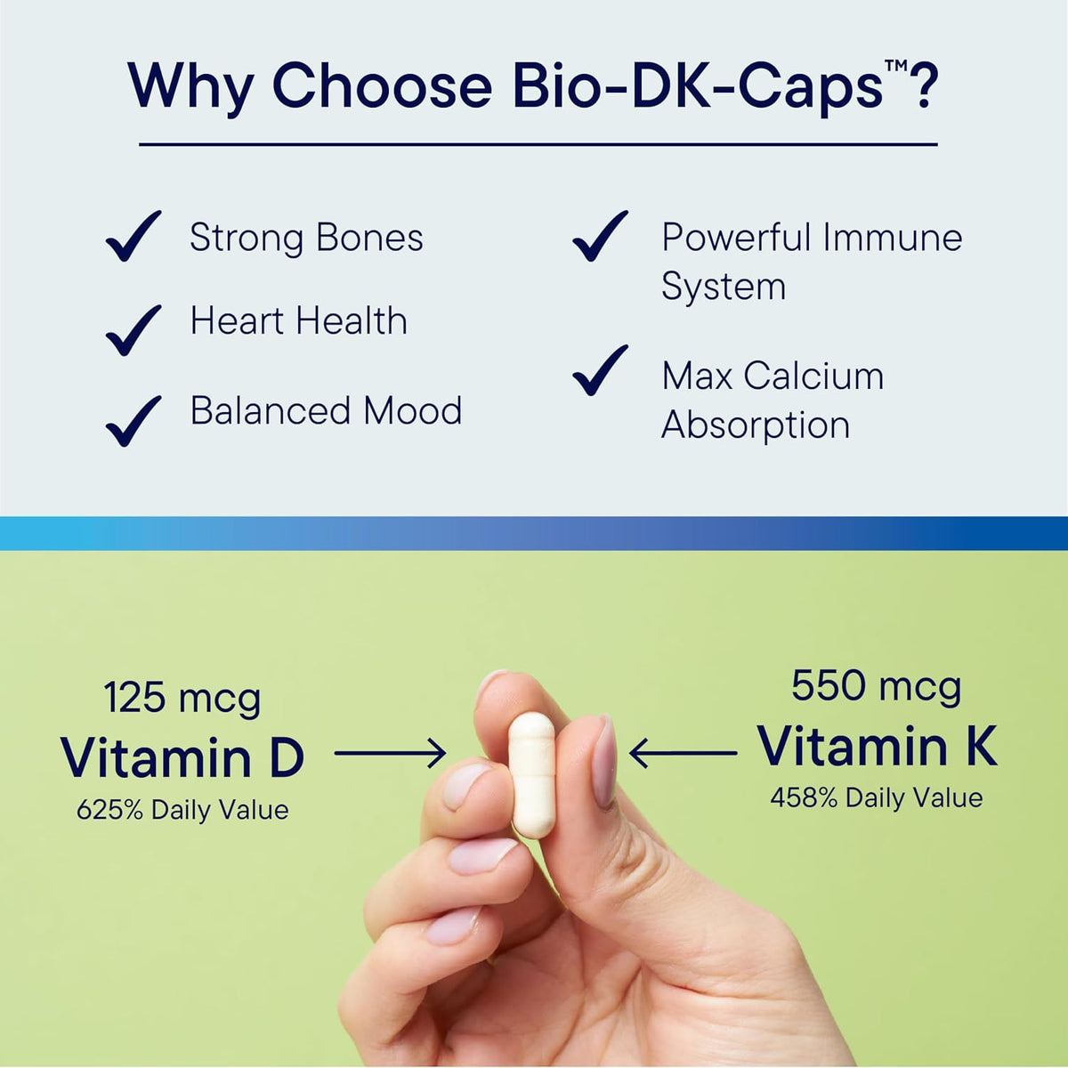 BIOTICS RESEARCH Bio-DK Caps – Emulsified Vitamin D3 + K1 + K2 (MK-7), 60 Capsules - görsel 5