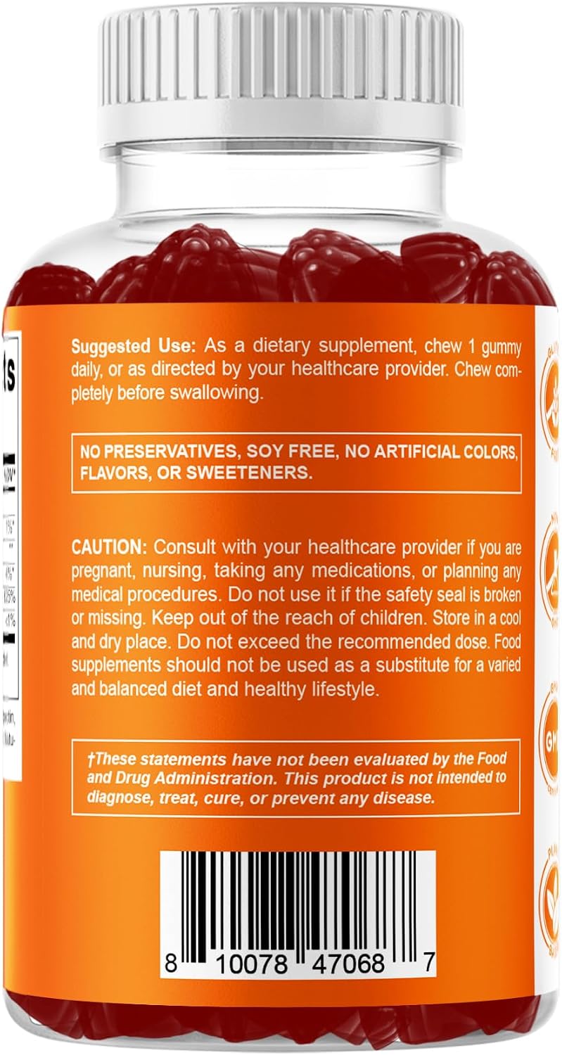 Vitamatic Vitamin D3 Gummies – 5000 IU – 120 Count (Pack of 2) – Strawberry Flavour - görsel 9