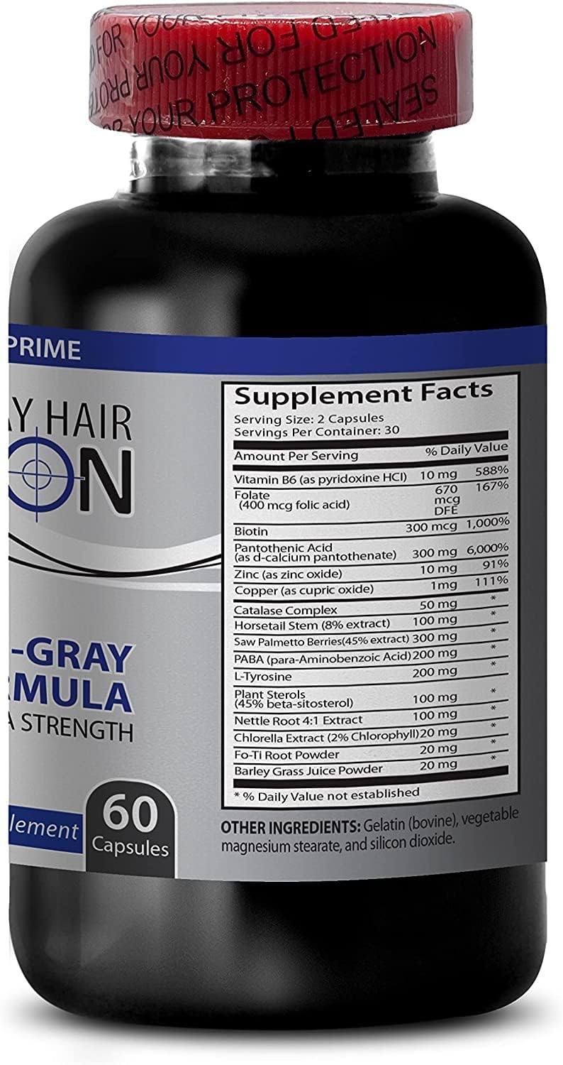 Health Solution Prime Grey Hair Reversal Pills – Biotin & Catalase Supplement - görsel 4