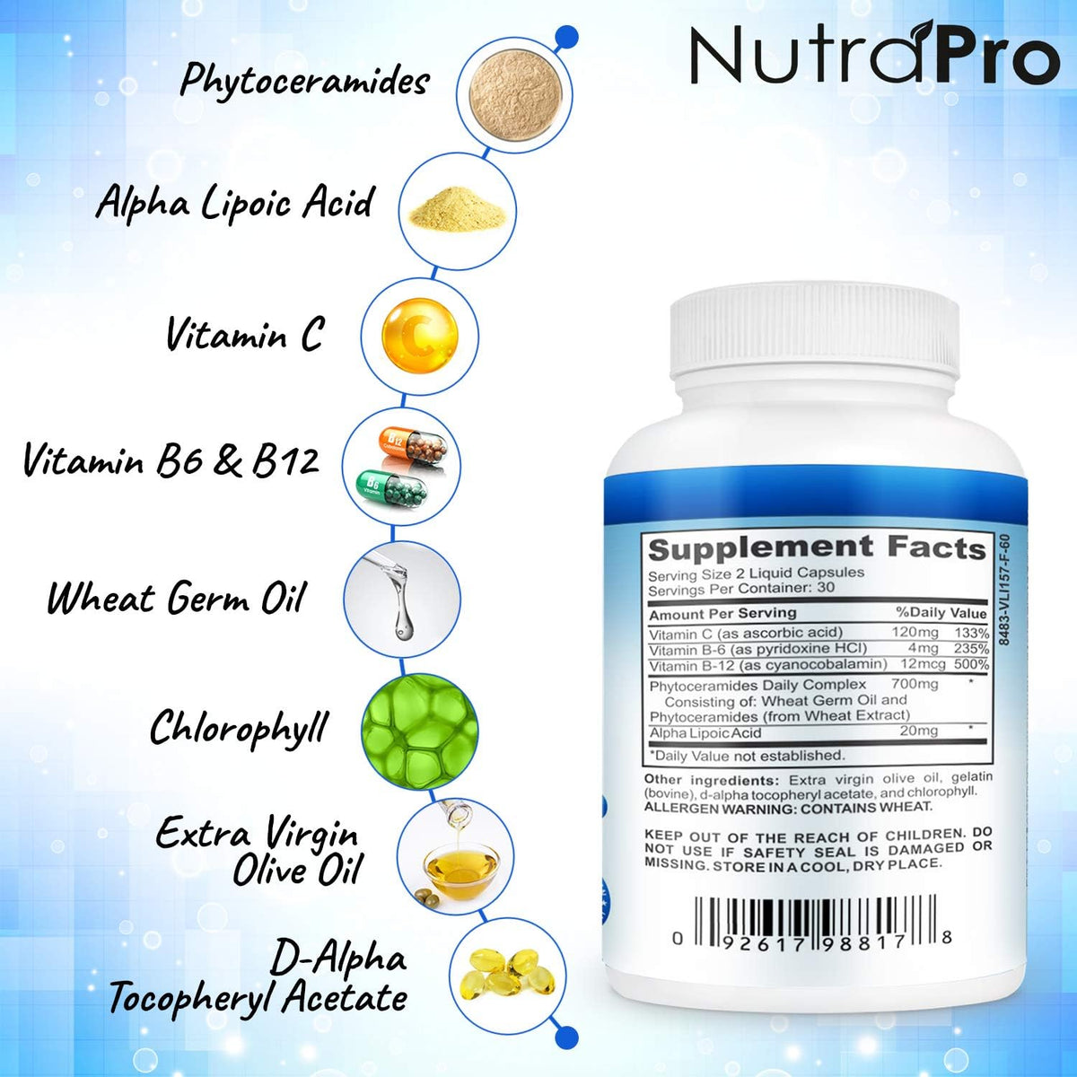 Dermal Repair Complex – Skin Hydration Supplement with Phytoceramides & Alpha Lipoic Acid, 60 Liquid Capsules - görsel 5