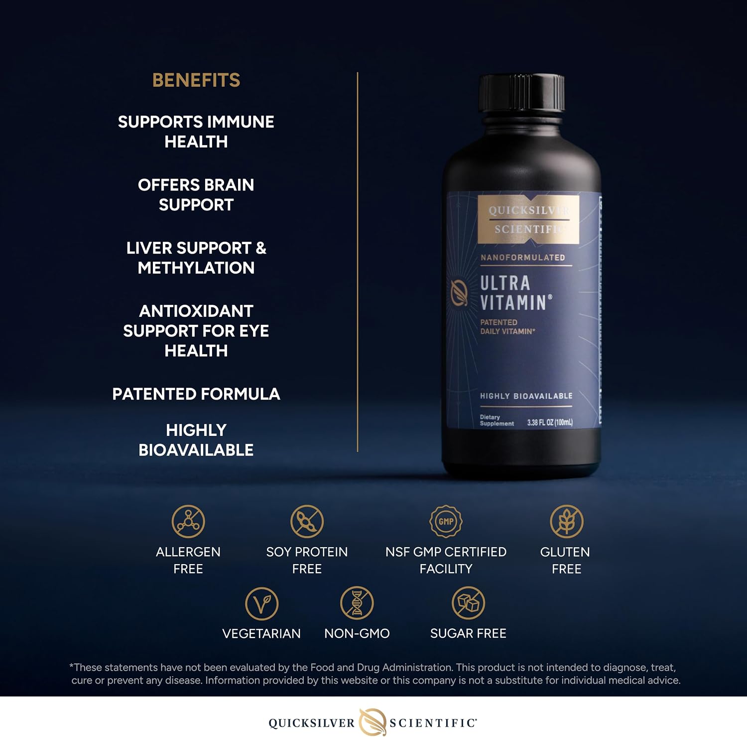 Quicksilver Scientific Liposomal Ultra Vitamin - Liquid Multivitamin with B Complex, Vitamins D, C, E, K, and Antioxidants (100 ml) - görsel 4