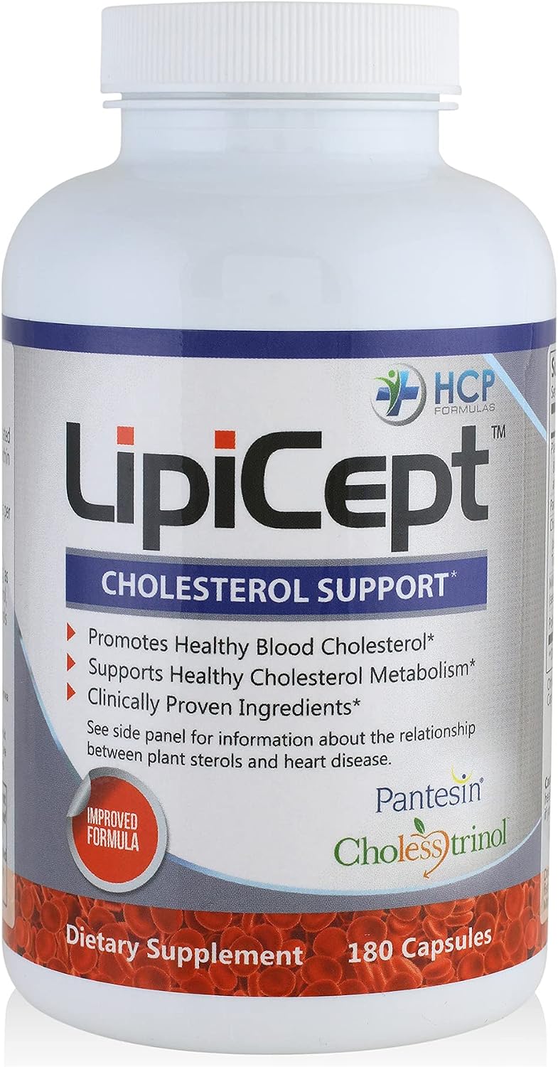 LipiCept – Natural Cholesterol Support Supplement with Plant Sterols – Helps Maintain Normal Cholesterol Levels – 180 Capsules - görsel 1