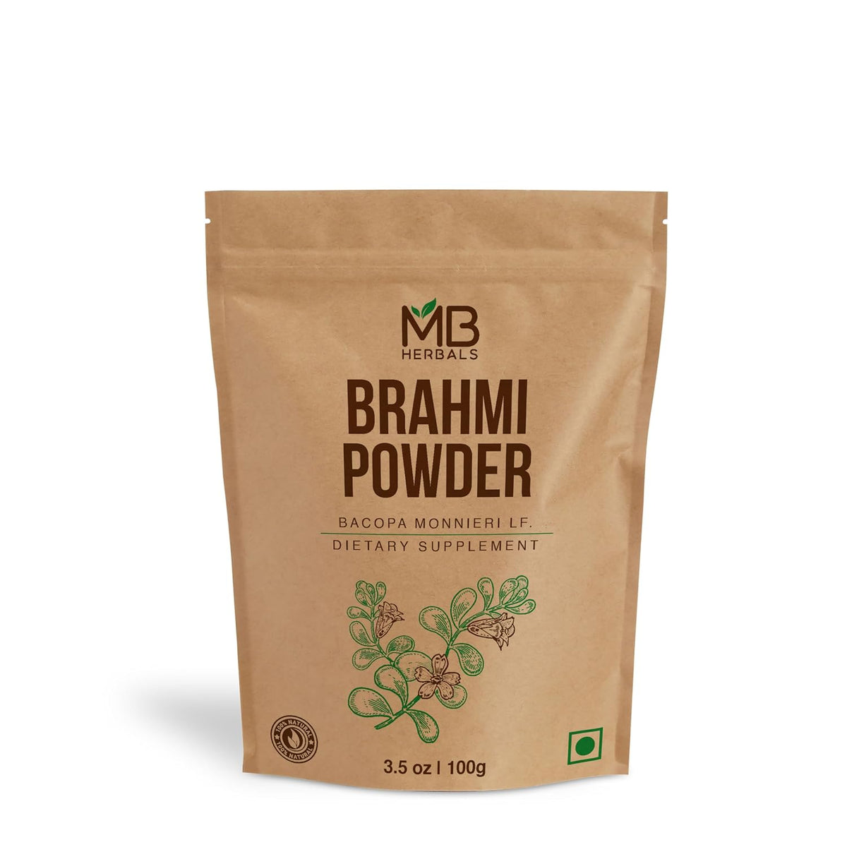 MB Herbals Pure Brahmi Powder, 100g – 100% Pure Bacopa monnieri - görsel 3