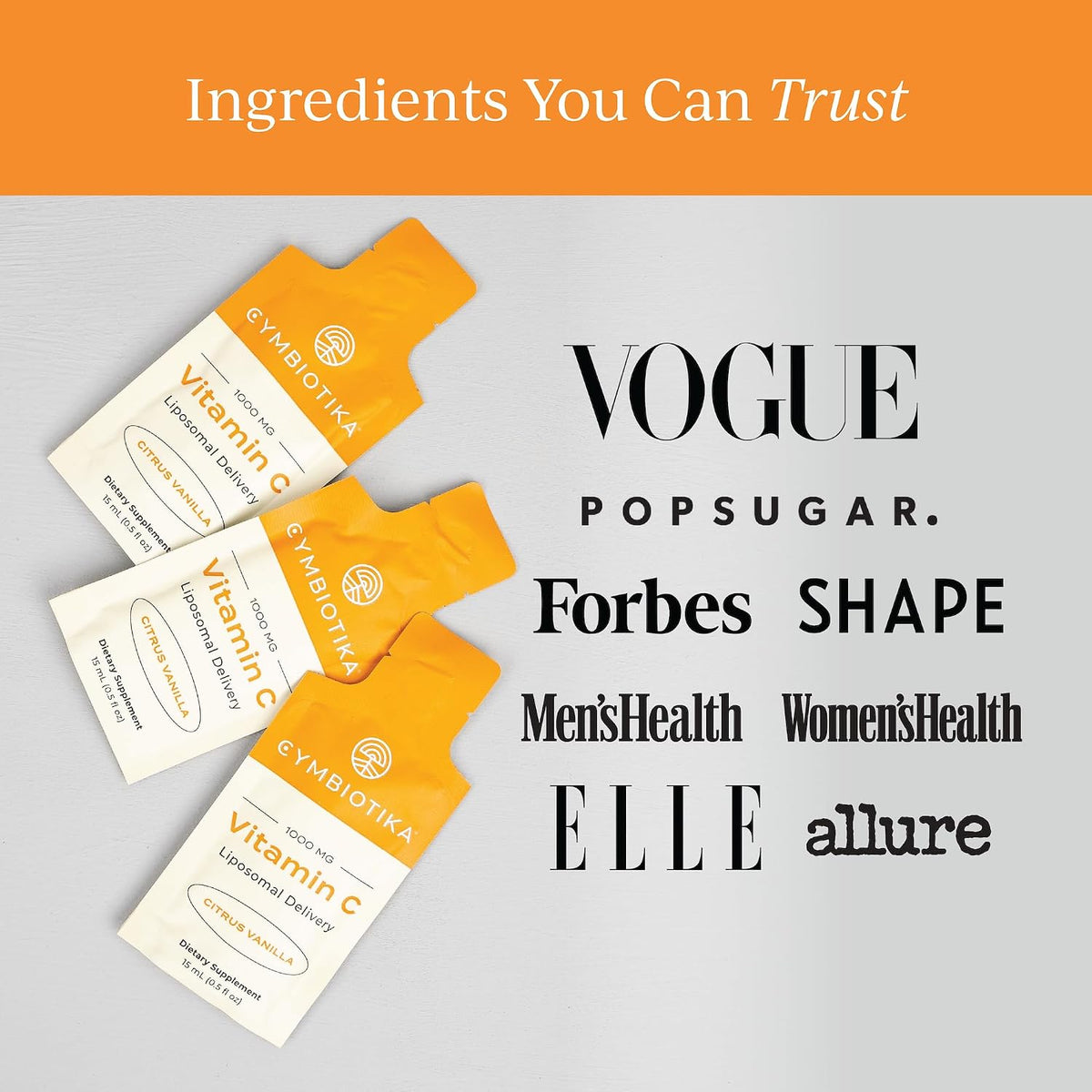 Cymbiotika Liposomal Vitamin C Packets – Citrus Vanilla – Immune System Support & Collagen Formation – 30 Packets - görsel 6