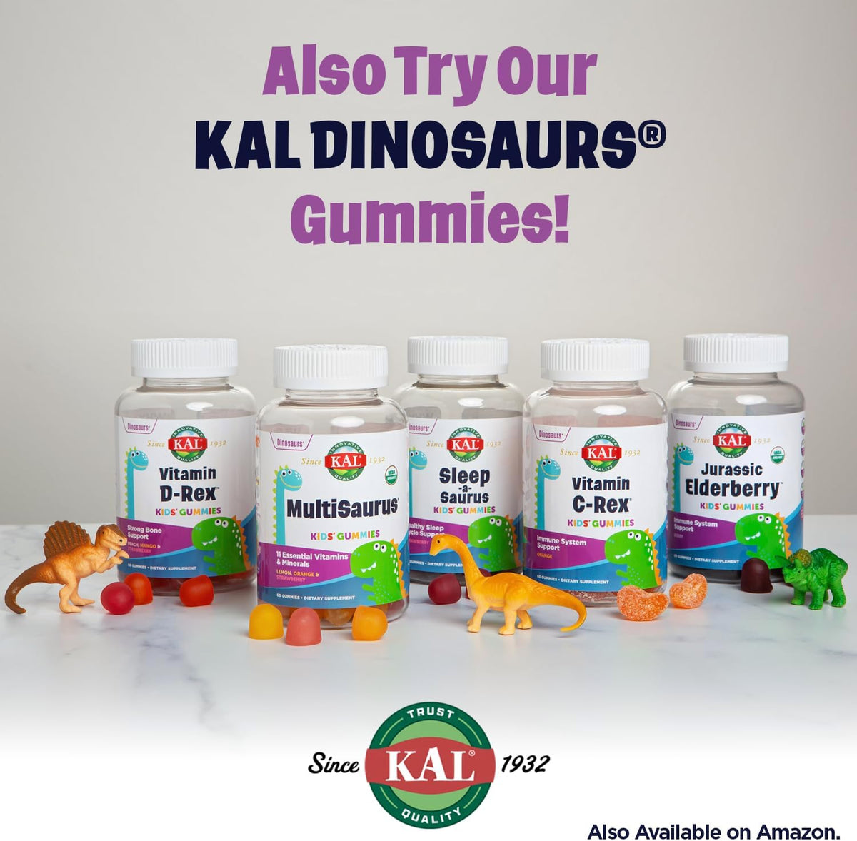 KAL ImmunoRaptor Kids Immune Support Chewables - Dinosaur Shaped Vitamin C & Zinc - 60 Chewable Tablets - görsel 6