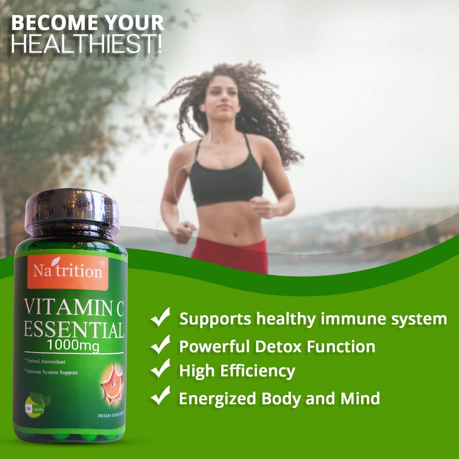 Na'trition Vitamin C 1000 mg Vegan Capsules – Citrus - görsel 3