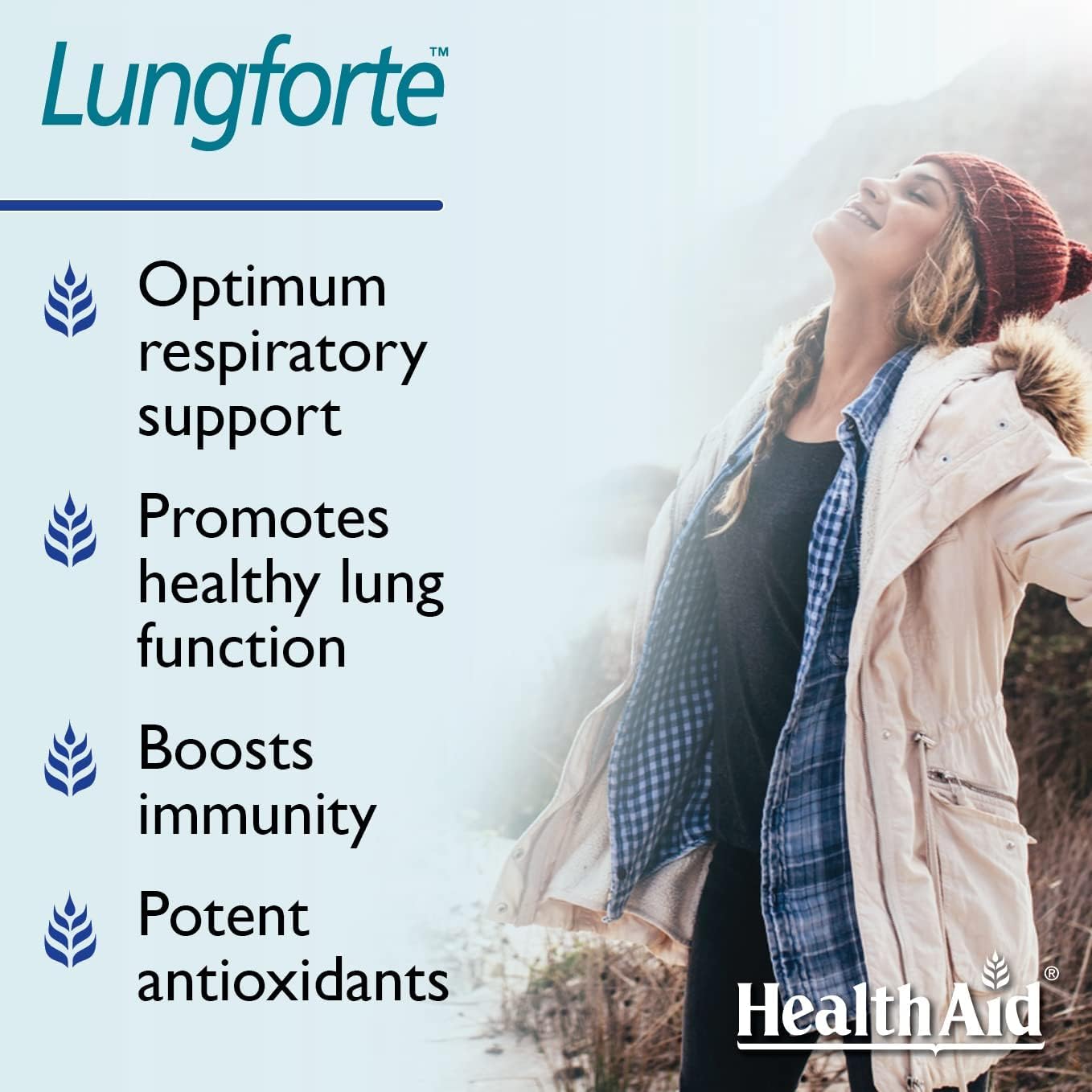 HealthAid LungForte 30 Tablets – Daily Antioxidant Lung Support with NAC, Resveratrol, Olive Leaf, Thyme & Vitamins A, C & D3 - görsel 3