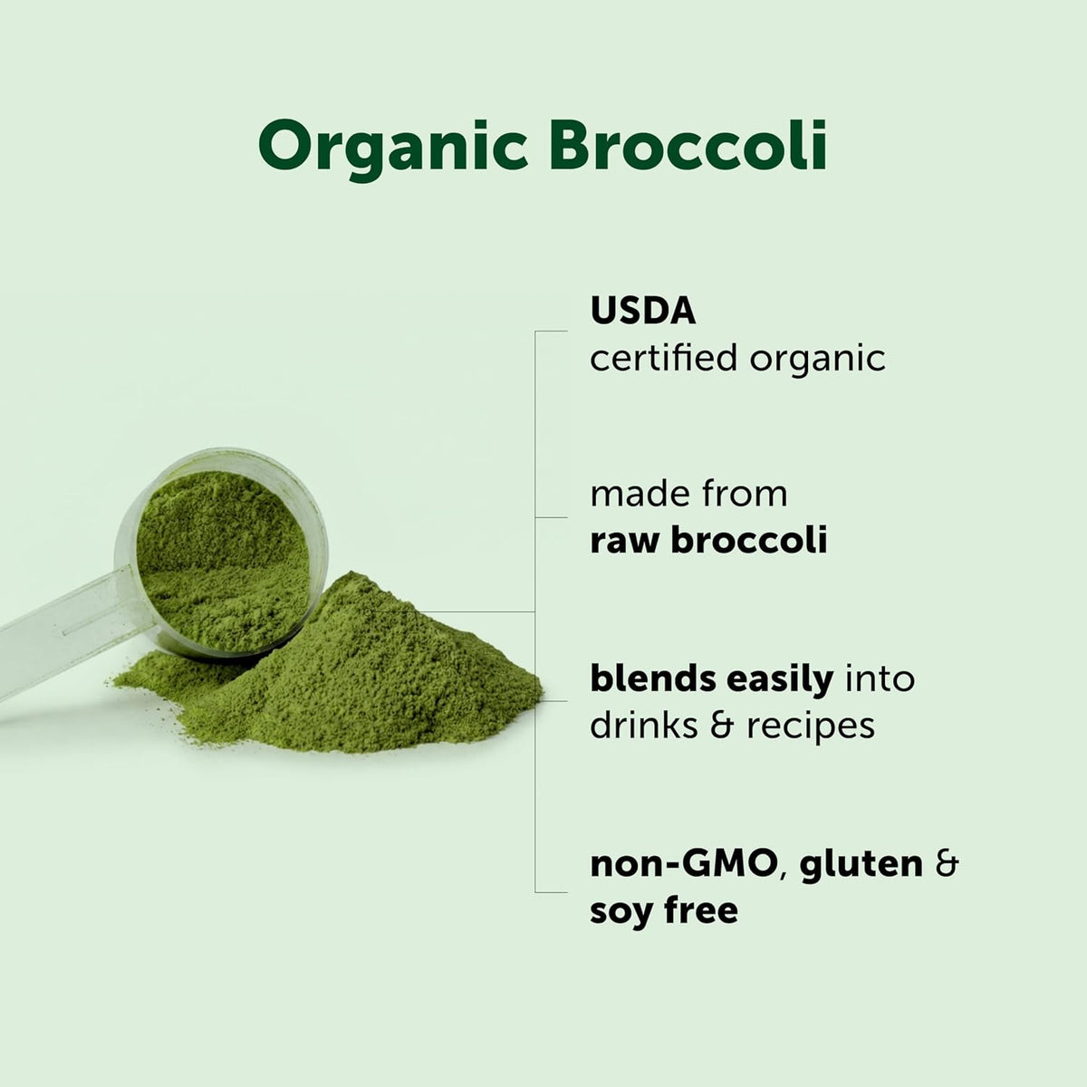 Micro Ingredients Organic Broccoli Powder, 454g | Raw Broccoli Powder | for Smoothies, Drinks & Recipes | USDA Organic, Non-GMO, Gluten-free, Vegan Friendly - görsel 3