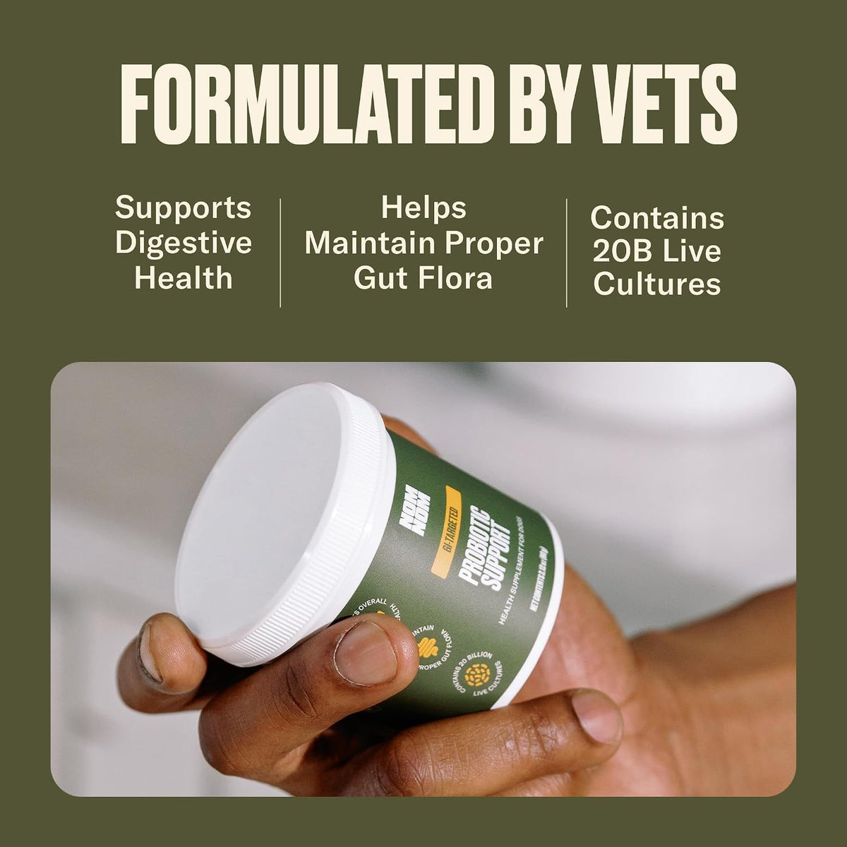 Nom Nom Dog GI-Targeted Probiotic Support - with Prebiotic Fibre, Inulin, and Saccharomyces boulardii - Gut Health Dog Probiotics for Gastrointestinal and Digestive Support (GI Powder) - görsel 4