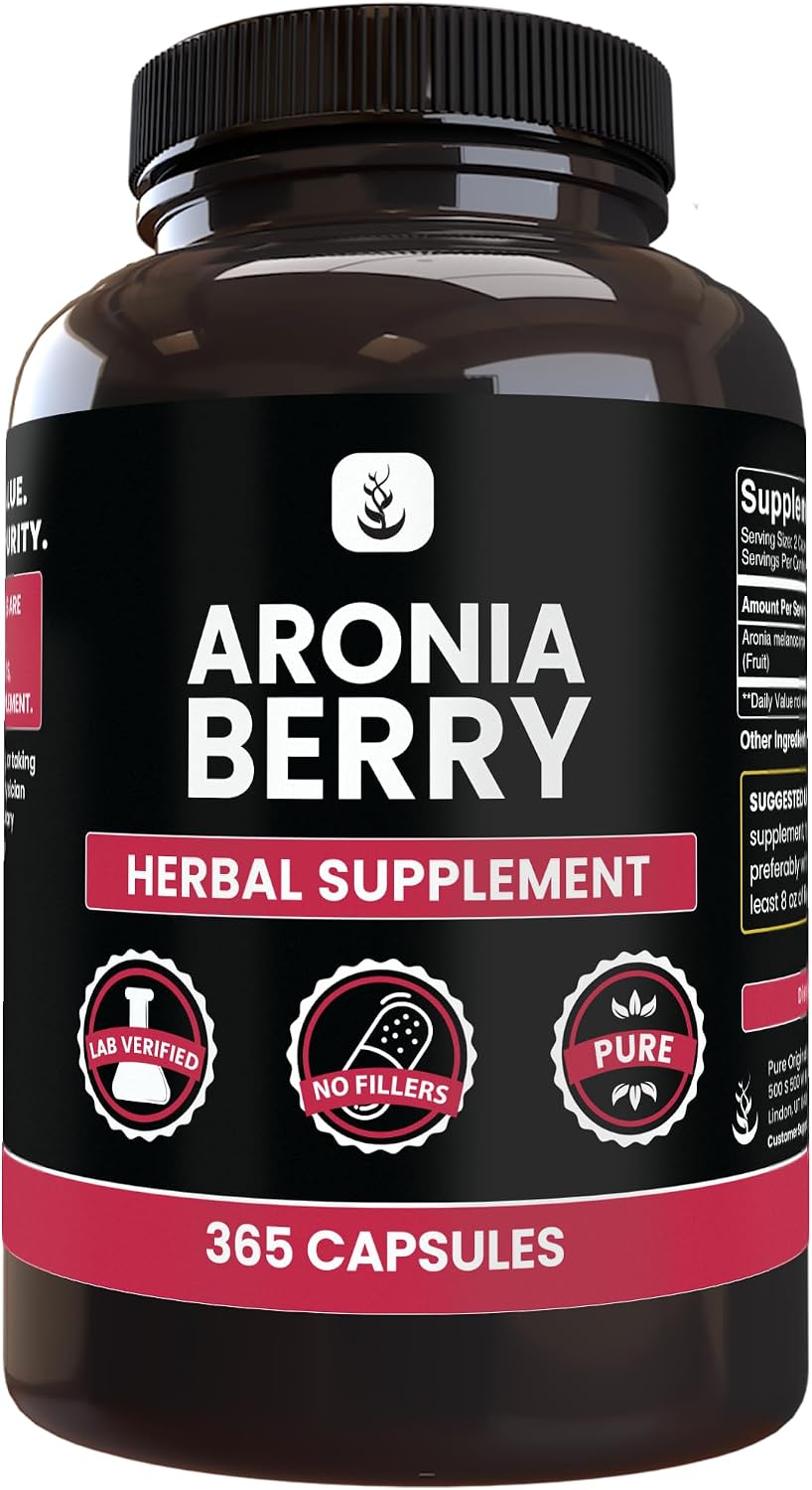 PURE ORIGINAL INGREDIENTS Aronia Berry Extract - 365 Capsules - Pure, No Additives, Lab Verified - görsel 1