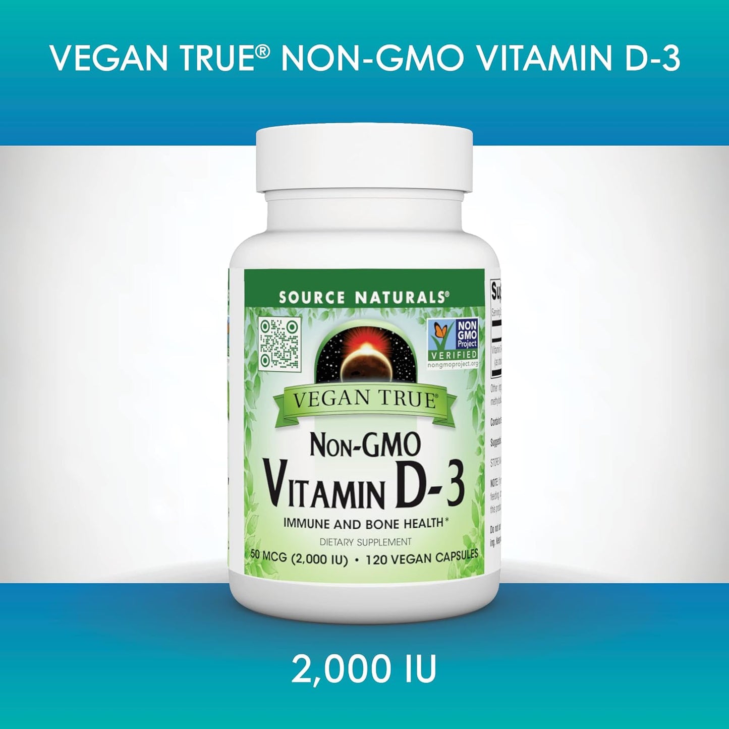 Source Naturals Vegan True Non-GMO Vitamin D-3, 2000 IU - 90 Capsules - görsel 8