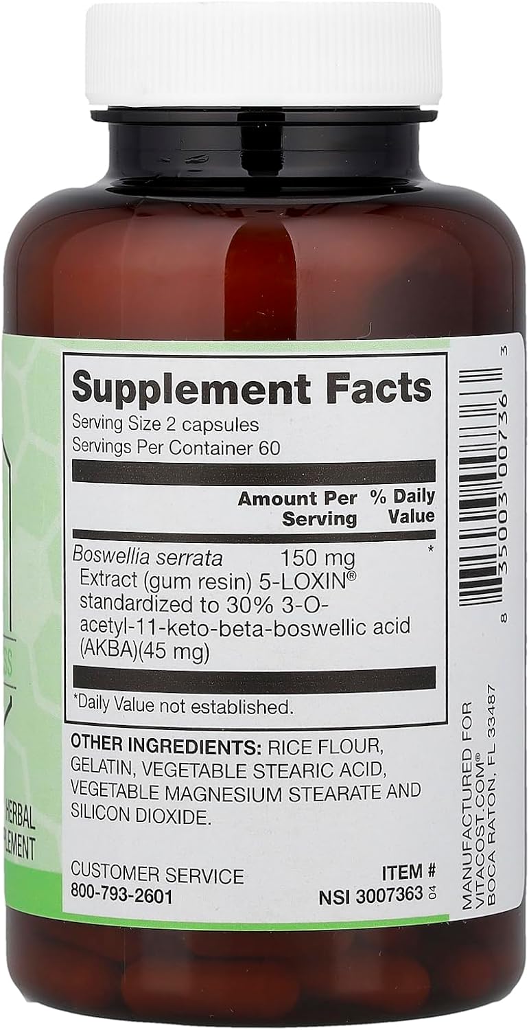 Vitacost Synergy 5-Loxin Boswellia Serrata Extract, 120 Capsules (75 mg per Capsule) - görsel 2
