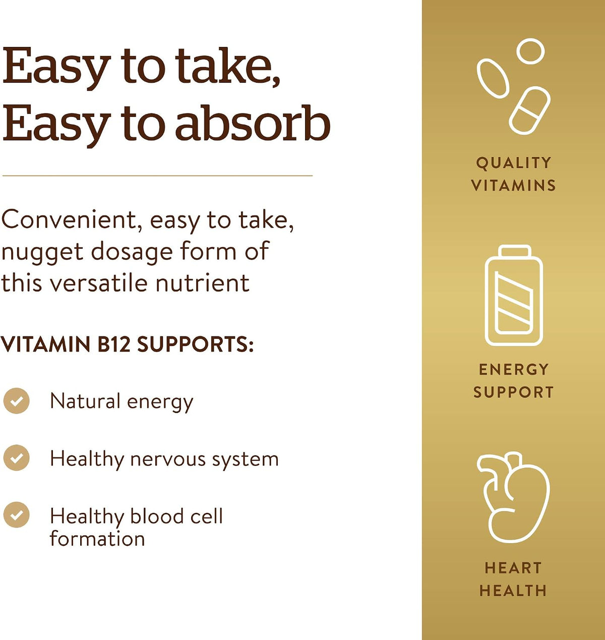 Solgar Vitamin B12 1000 mcg Sublingual Nuggets, 100 Pack - görsel 4
