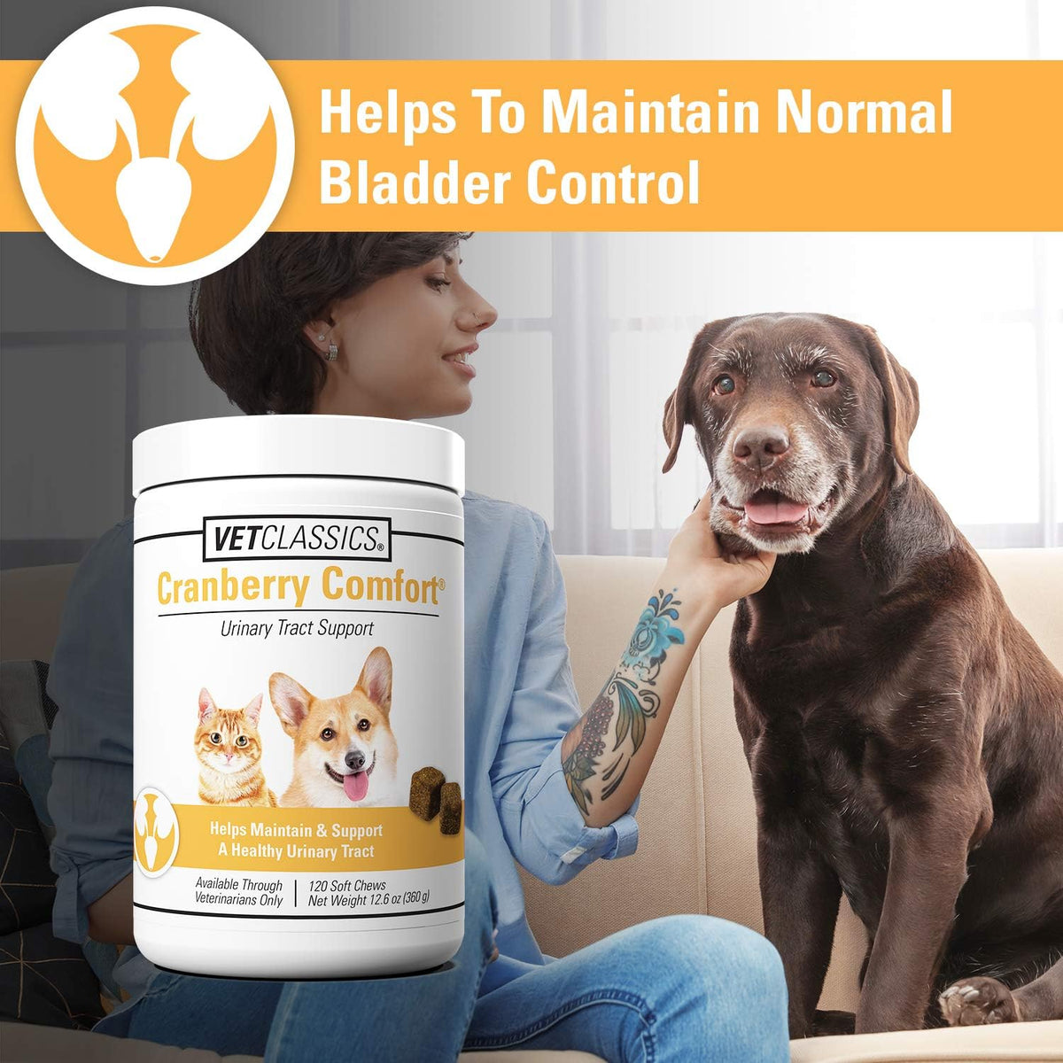 Vet Classics Cranberry Comfort Urinary Tract Supplement for Dogs and Cats, 120 Soft Chews - görsel 3
