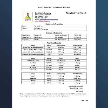 ProHealth Vitamin B12 - Methylcobalamin 5000 mcg, 120 Lozenges