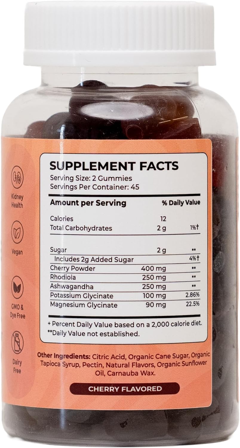 BRINGME Focus Gummies – Nootropic Brain & Focus Support with Ashwagandha, Rhodiola, Potassium & Magnesium – Low Sugar Cherry, 90 Count - görsel 3