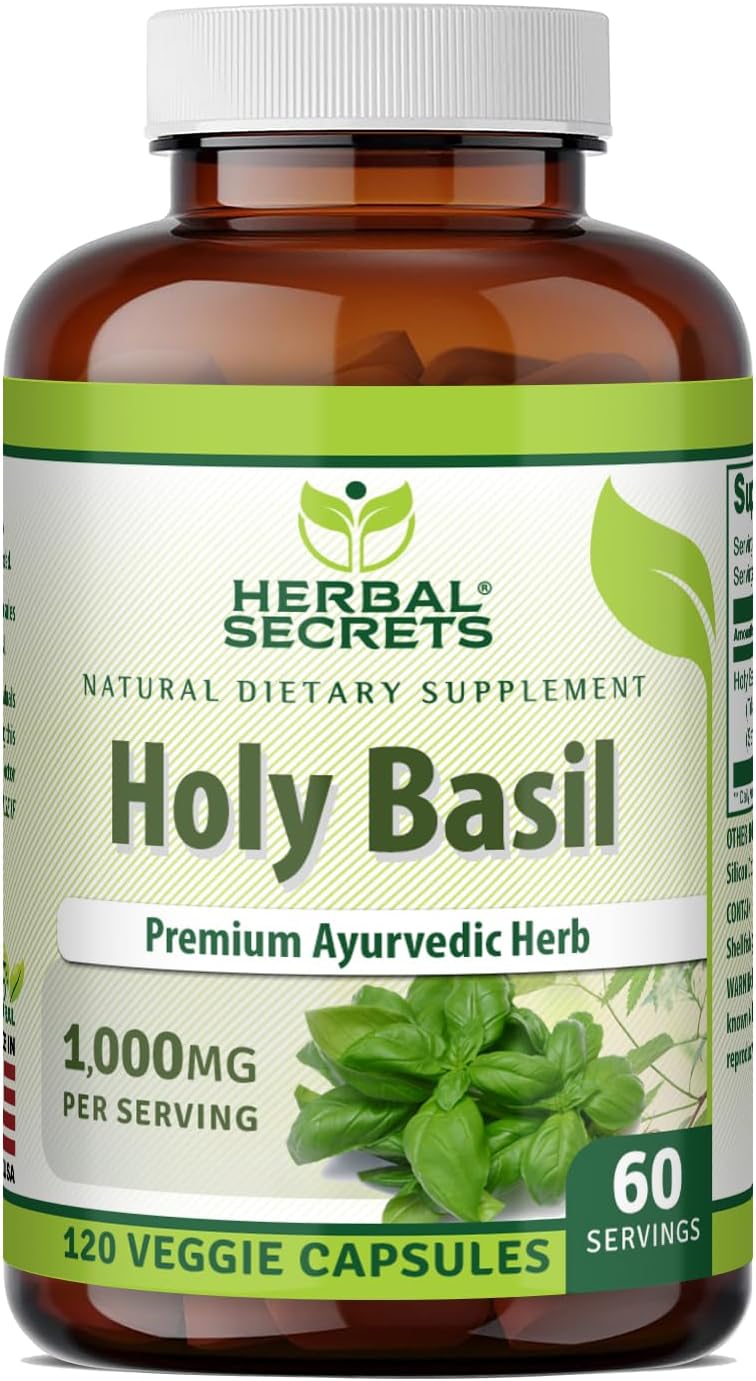 Herbal Secrets Holy Basil 1000 mg, 120 Vegetarian Capsules - görsel 1