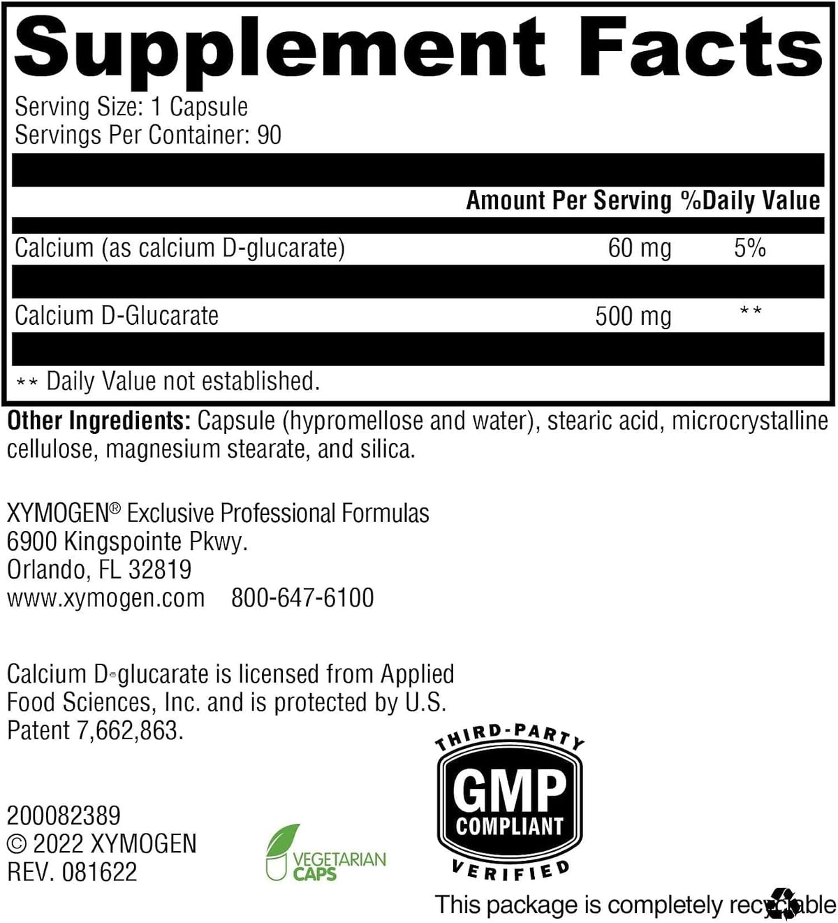 XYMOGEN Calcium D-Glucarate – 90 Capsules – Endocrine & Detox Support - görsel 2