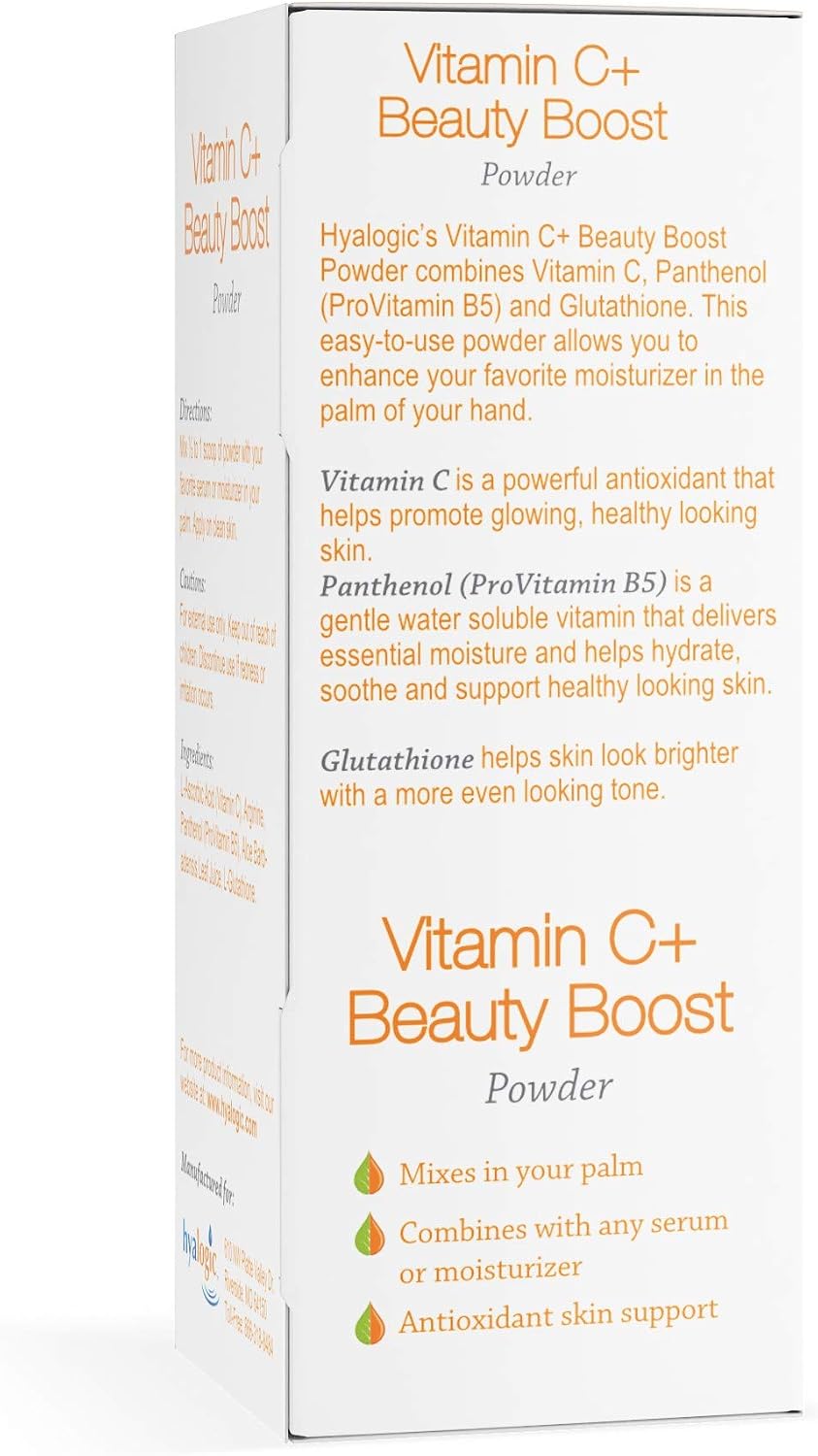 Hyalogic Vitamin C+ Beauty Powder - Beauty Boost Powder for Face, Mix with Moisturiser or Serum, Skin Hydration and Collagen Support, 6g - görsel 3