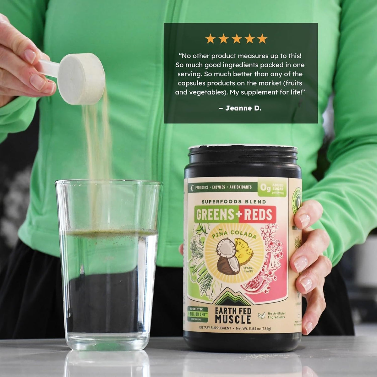 Earth Fed Muscle Greens and Reds Superfoods Blend, Piña Colada - görsel 4