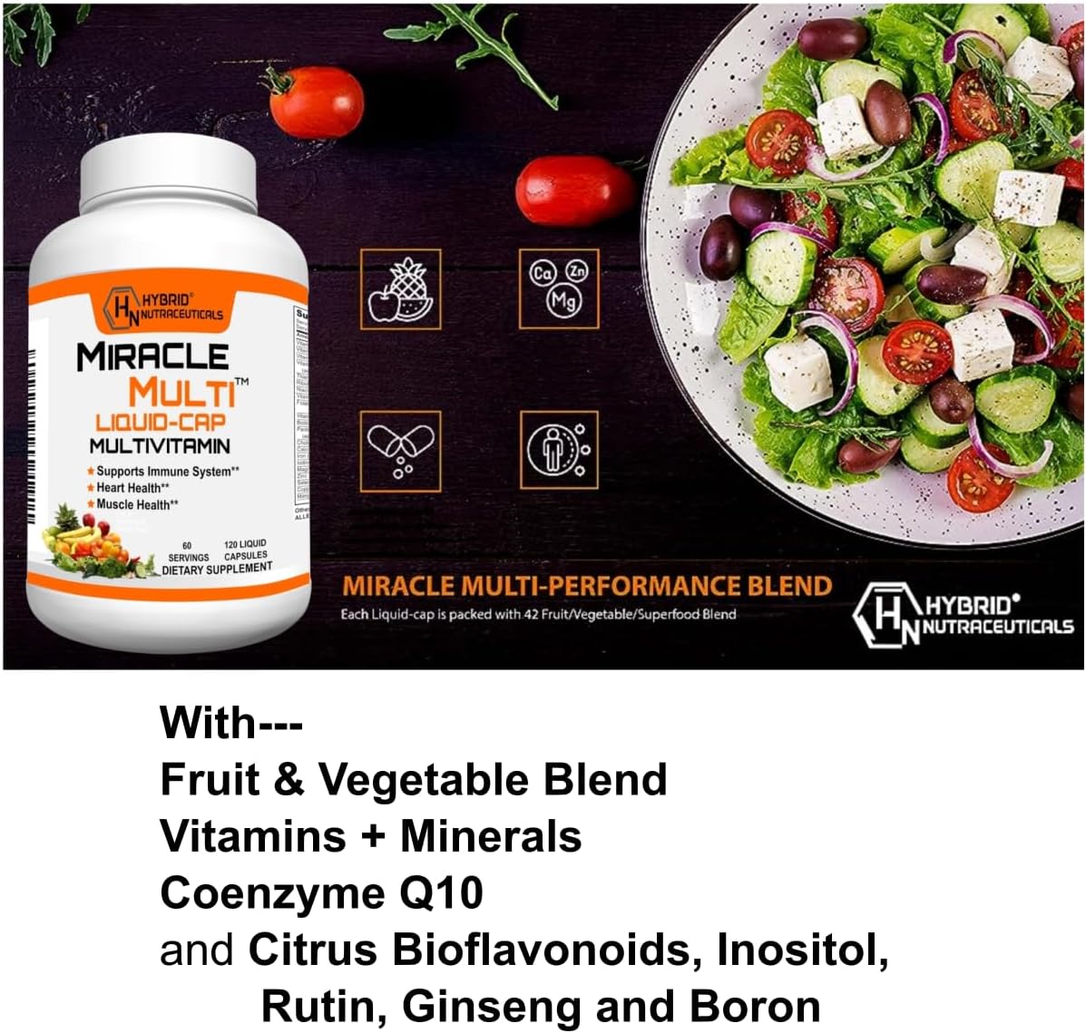Multi Liquid Multivitamin Softgels - Complete Whole Food Blend with CoQ10, B12 & Superfood Enzymes, 120 Softgels - görsel 4