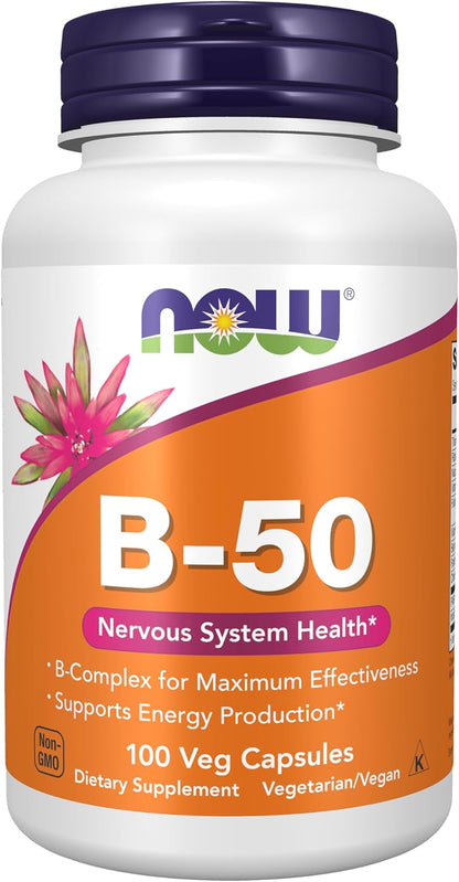 NOW Foods Vitamin B-50 Complex, 100 Veg Capsules