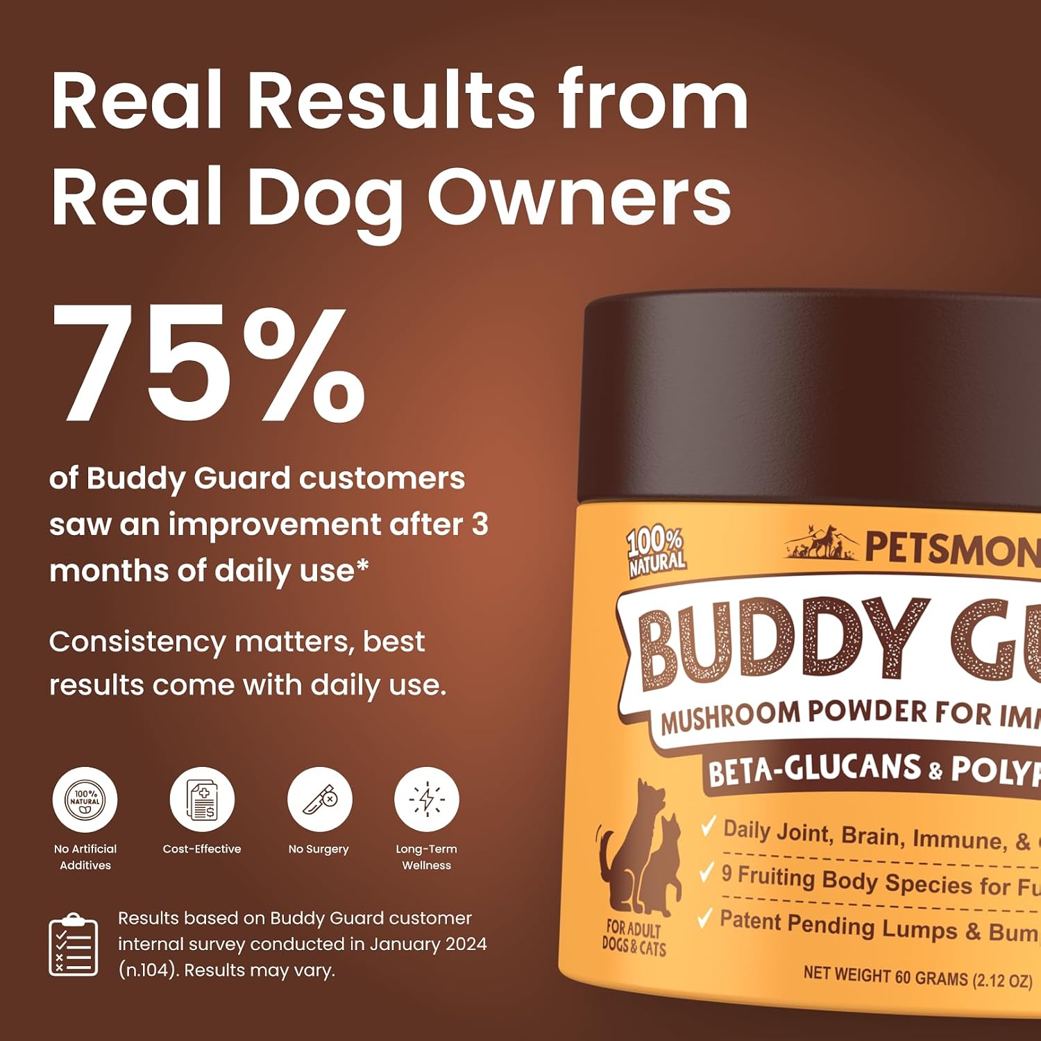 Petsmont Buddy Guard Organic Mushroom Blend for Dogs and Cats - görsel 3