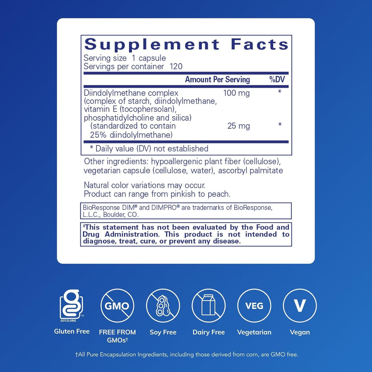 Pure Encapsulations DIMPRO 100 – Diindolylmethane Food Supplement, 120 Capsules - görsel 2