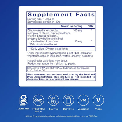 Pure Encapsulations DIMPRO 100 – Diindolylmethane Food Supplement, 120 Capsules