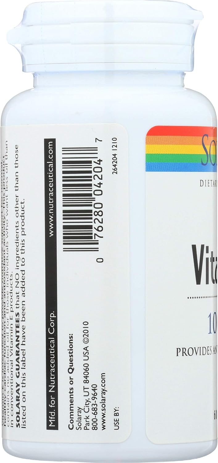 Solaray E-1000 d-Alpha Tocopherol 1000 IU - 60 Softgels - görsel 6