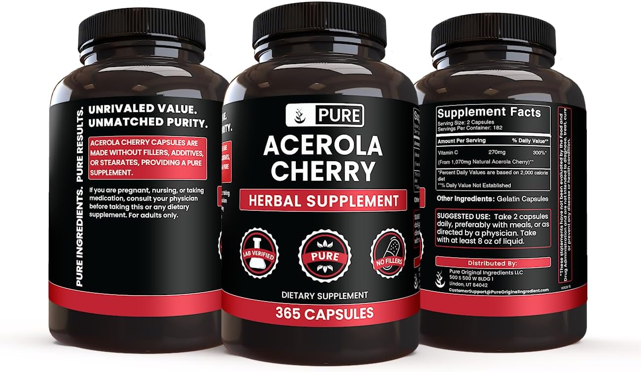 Pure Original Ingredients Acerola Cherry (365 Capsules) - görsel 4