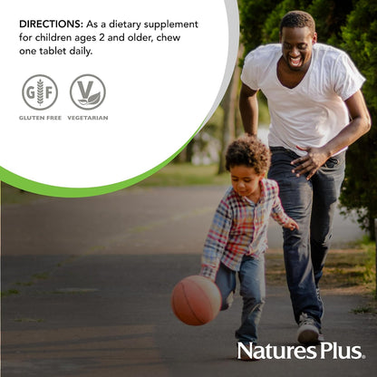 NaturesPlus Animal Parade Vitamin D3 Children's Chewables - Black Cherry Flavour - 180 Tablets (Pack of 2)