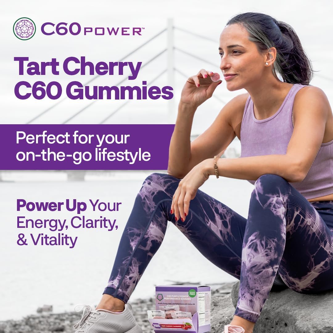 C60 Power C60 Gummies - Natural Wellness & Antioxidant Support for Men & Women, 99.99% Pure Sublimated Carbon Fullerenes, 30 Count - görsel 3