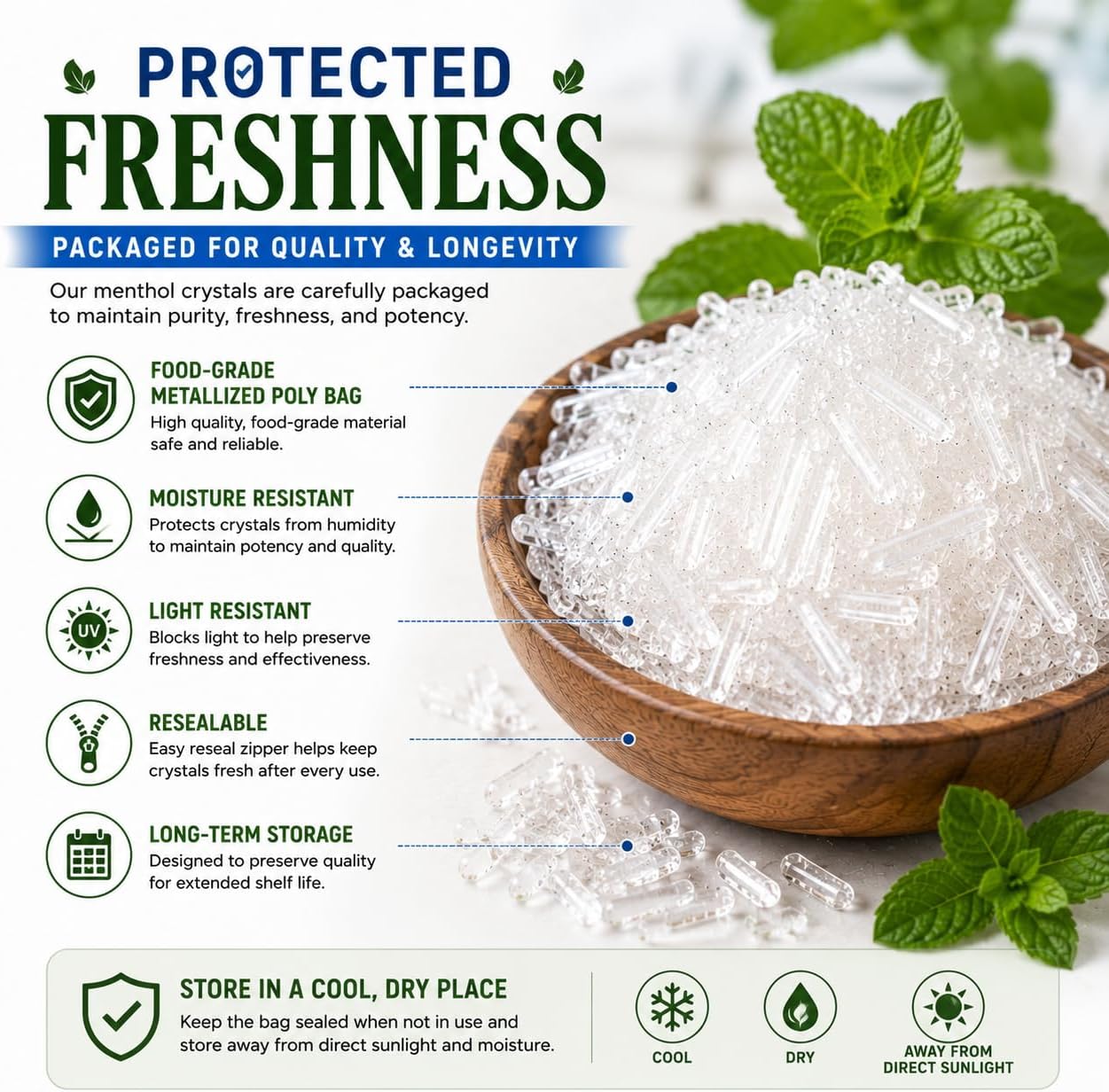 GreenHealth Premium Menthol Crystals – 453 g – 100% Pure Natural - görsel 8