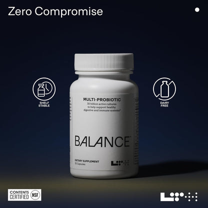 LTH Balance Multi Pro 30B Probiotic - 30 Billion CFUs - Dairy-Free and Shelf-Stable - Gut and Immune Support - 30 Capsules