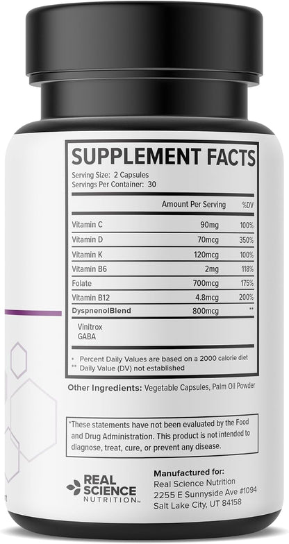 Real Science Dyspnenol - Natural Lung Support Supplement, 60 Capsules