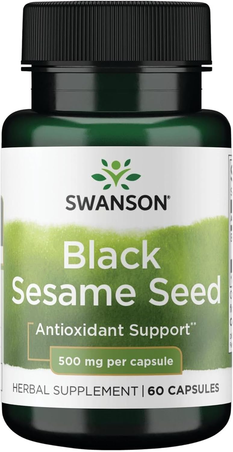 Swanson Full Spectrum Black Sesame Seed 500 mg, 60 Capsules - görsel 1