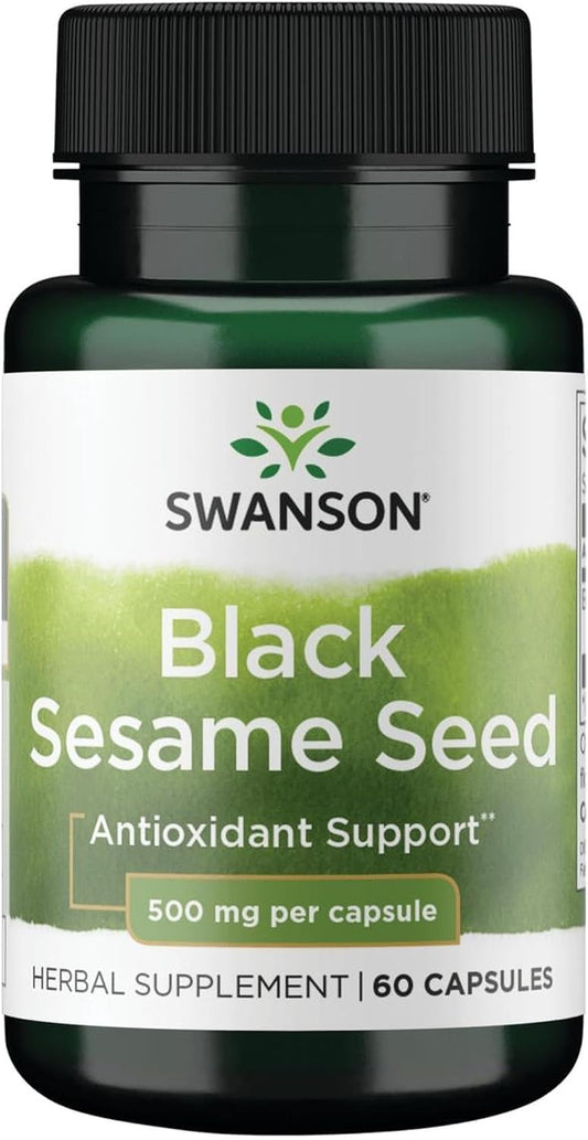 Swanson Full Spectrum Black Sesame Seed 500 mg, 60 Capsules
