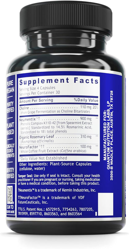 Quantum Nutrition Labs Brain Prodigy - Brain Supplement for Memory and Concentration, 120 Vegetarian Capsules