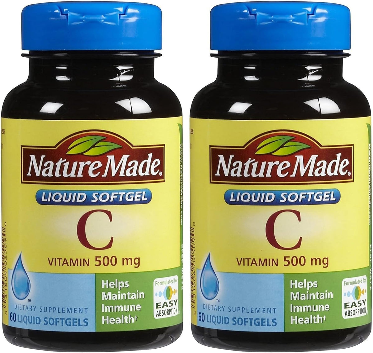 Nature Made Vitamin C 500 mg Soft gel capsule Capsules, 60-Count – Pack of 2 - görsel 1