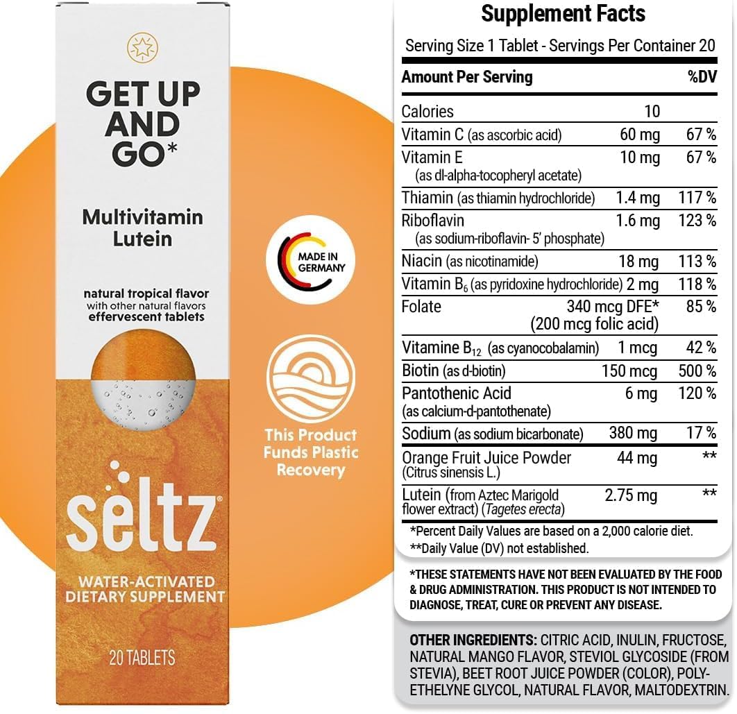 Seltz Multivitamin Drink Tablets with Lutein – 120 Tablets (6 Tubes) - görsel 7