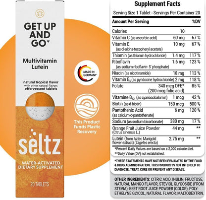 Seltz Multivitamin Drink Tablets with Lutein – 120 Tablets (6 Tubes)