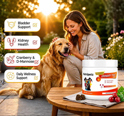 NutriPetz Cranberry Supplement for Dogs - Bladder and Urinary Tract Support - 120 Chews