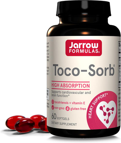 Jarrow Formulae Toco-Sorb – Tocotrienol-Tocopherol Complex with Vitamin E, 60 Soft Gels
