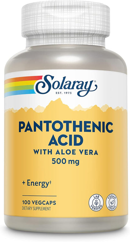 Solaray Pantothenic Acid 500mg – 100 Capsules