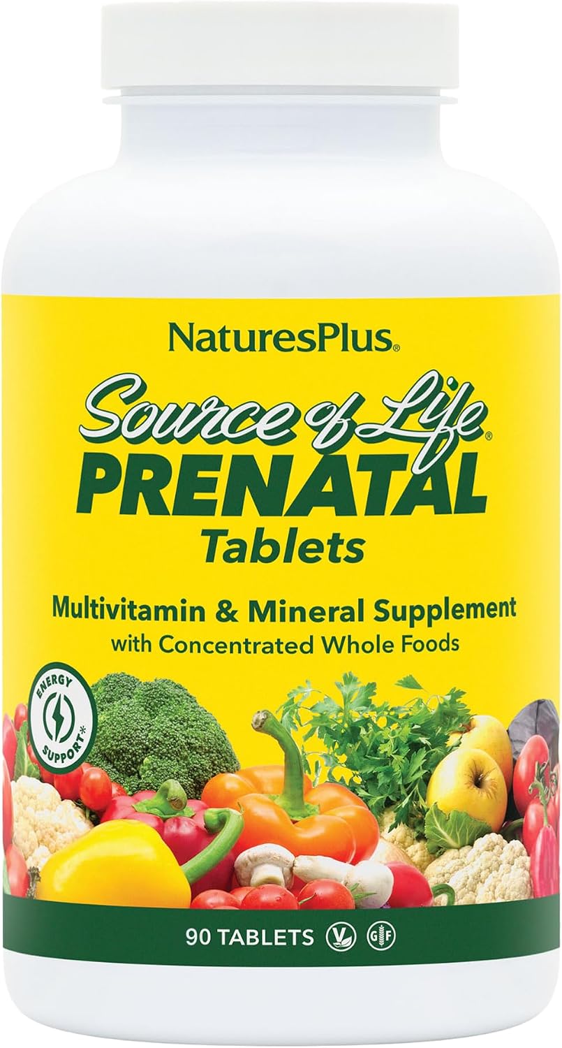 NaturesPlus Source of Life Prenatal - Multivitamin & Mineral Supplement with Iron, 90 Tablets - görsel 1