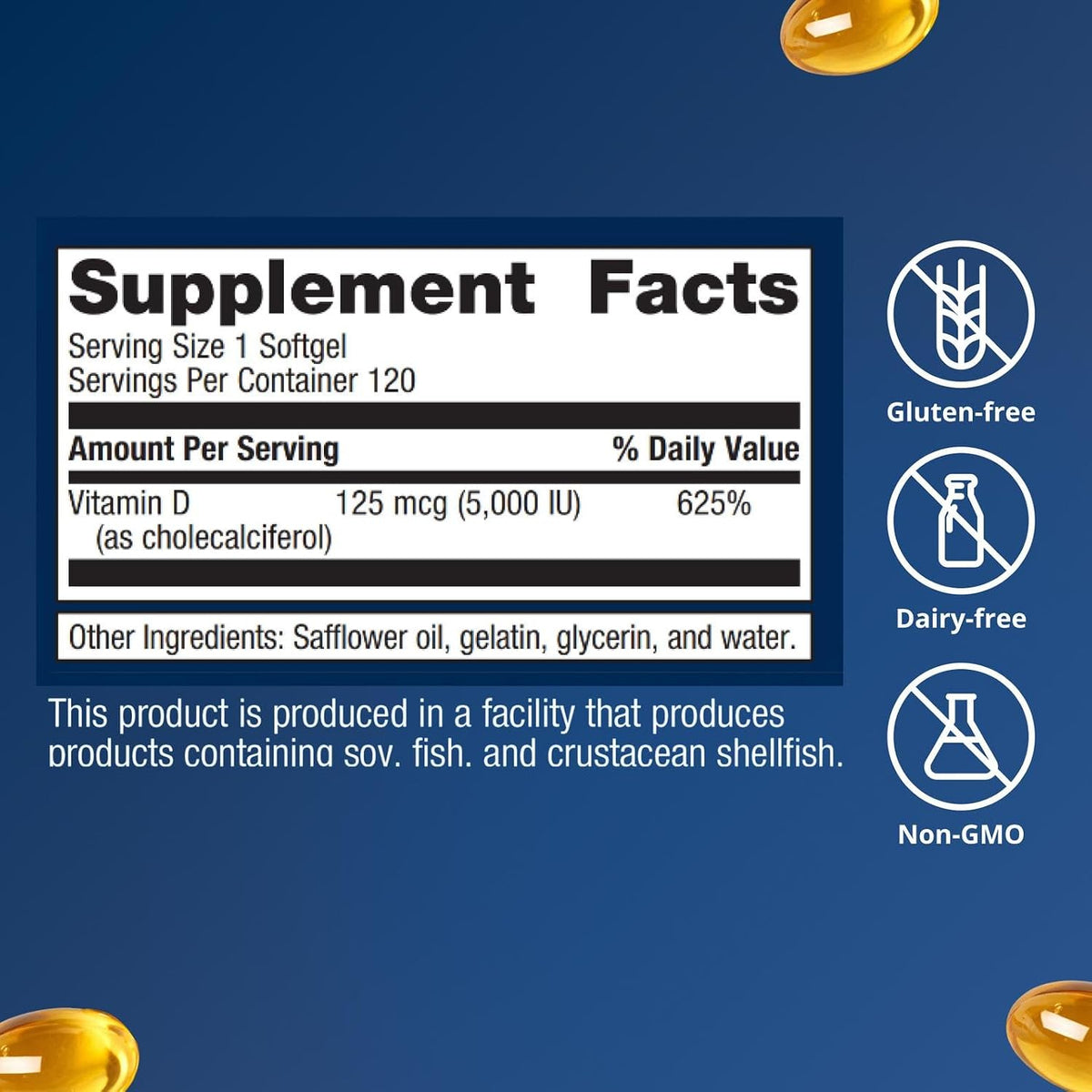 Metagenics Vitamin D3 5000 IU – 120 Softgels - görsel 5